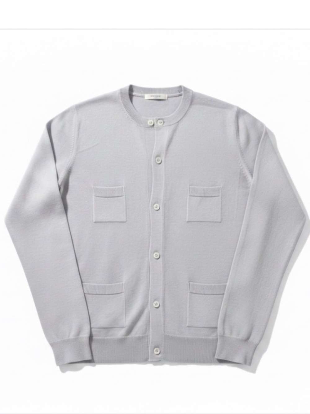 Prada grey silk Knitwear cardigan sweater.